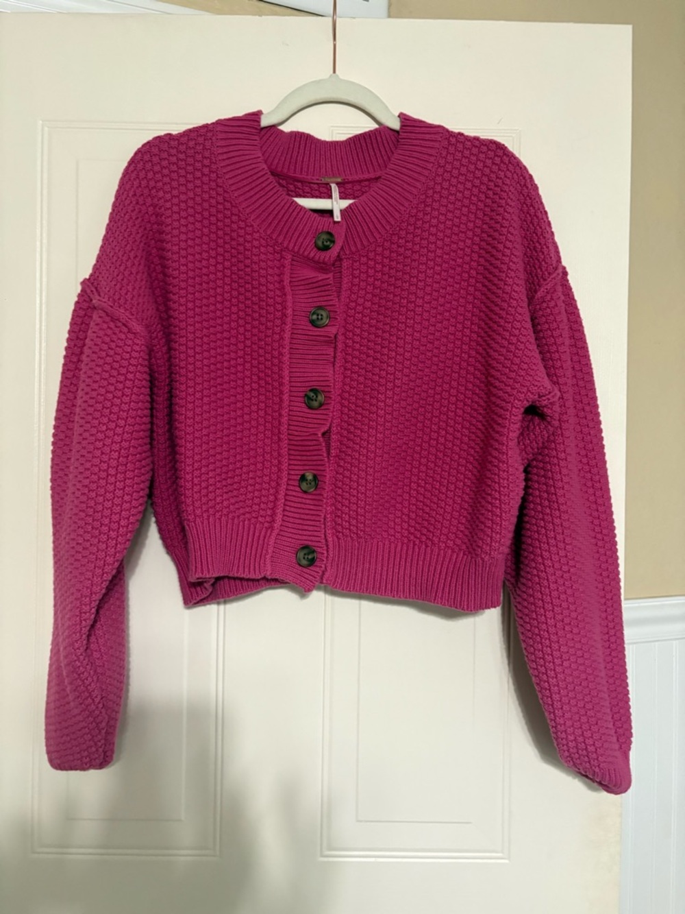 Free People, size Large Button-Front Knit Cardigan